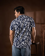 Hatch Detail Short Sleeve Shirt