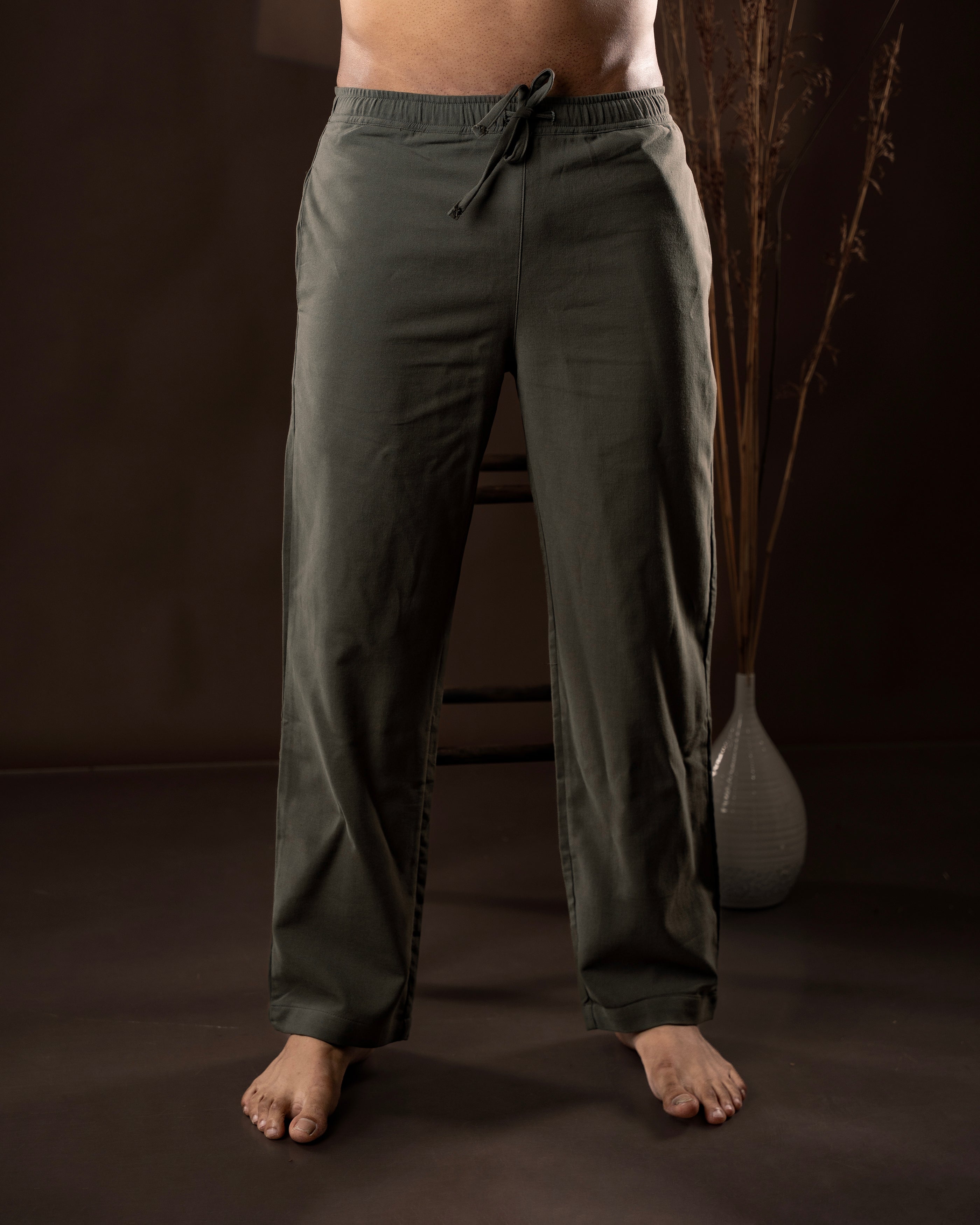 Draw String Pant - Mud Green
